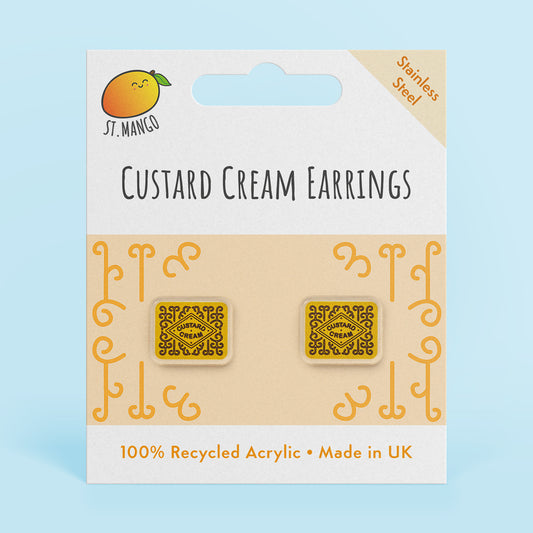 Custard Cream Stud Earrings
