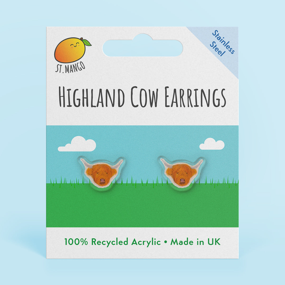 Highland Cow Stud Earrings