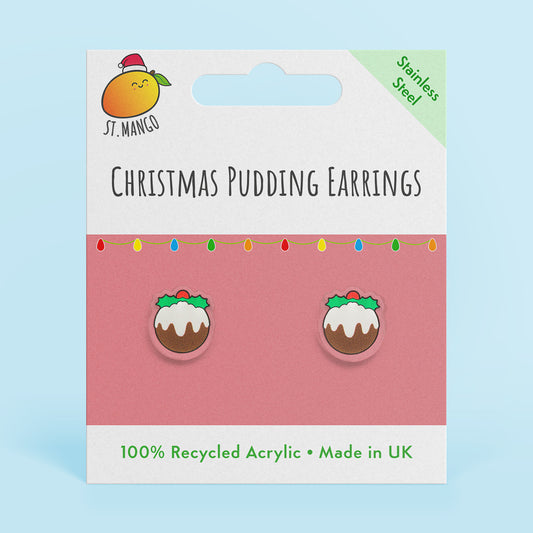 Christmas Pudding Stud Earrings
