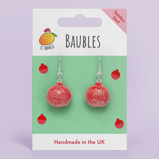 Christmas Bauble Dangle Earrings