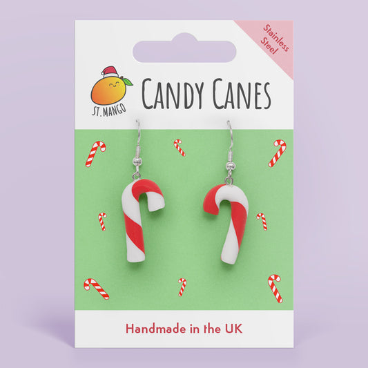 Christmas Candy Cane Dangle Earrings