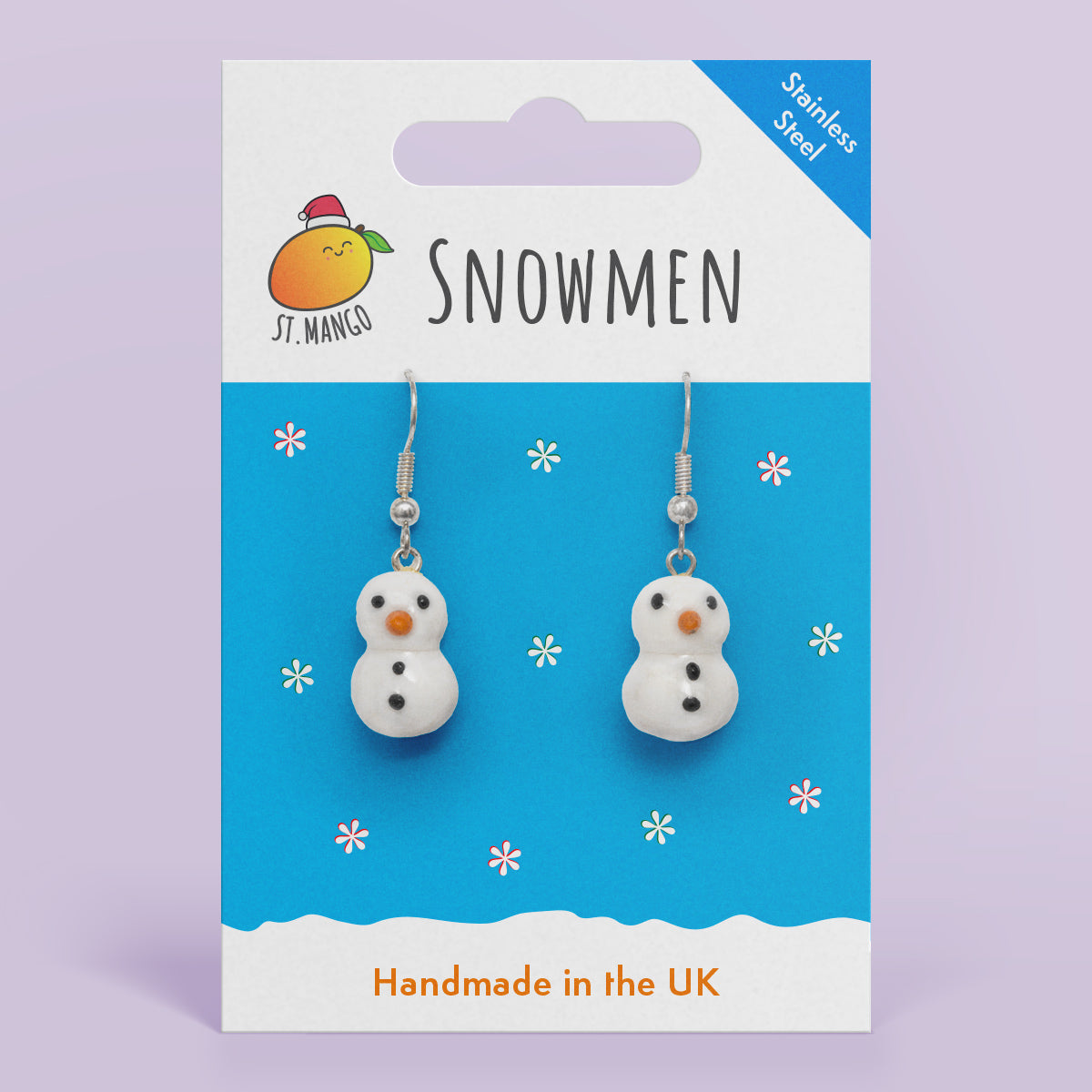 Christmas Snowman Dangle Earrings