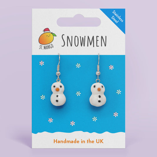 Christmas Snowman Dangle Earrings
