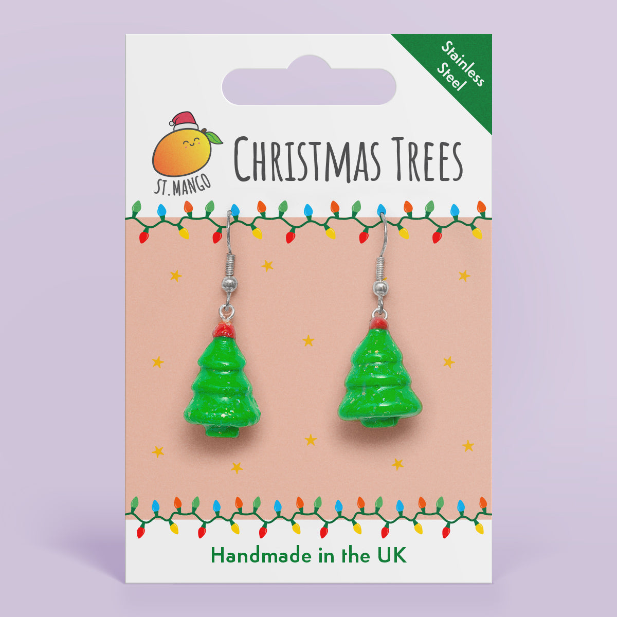 Christmas Tree Dangle Earrings