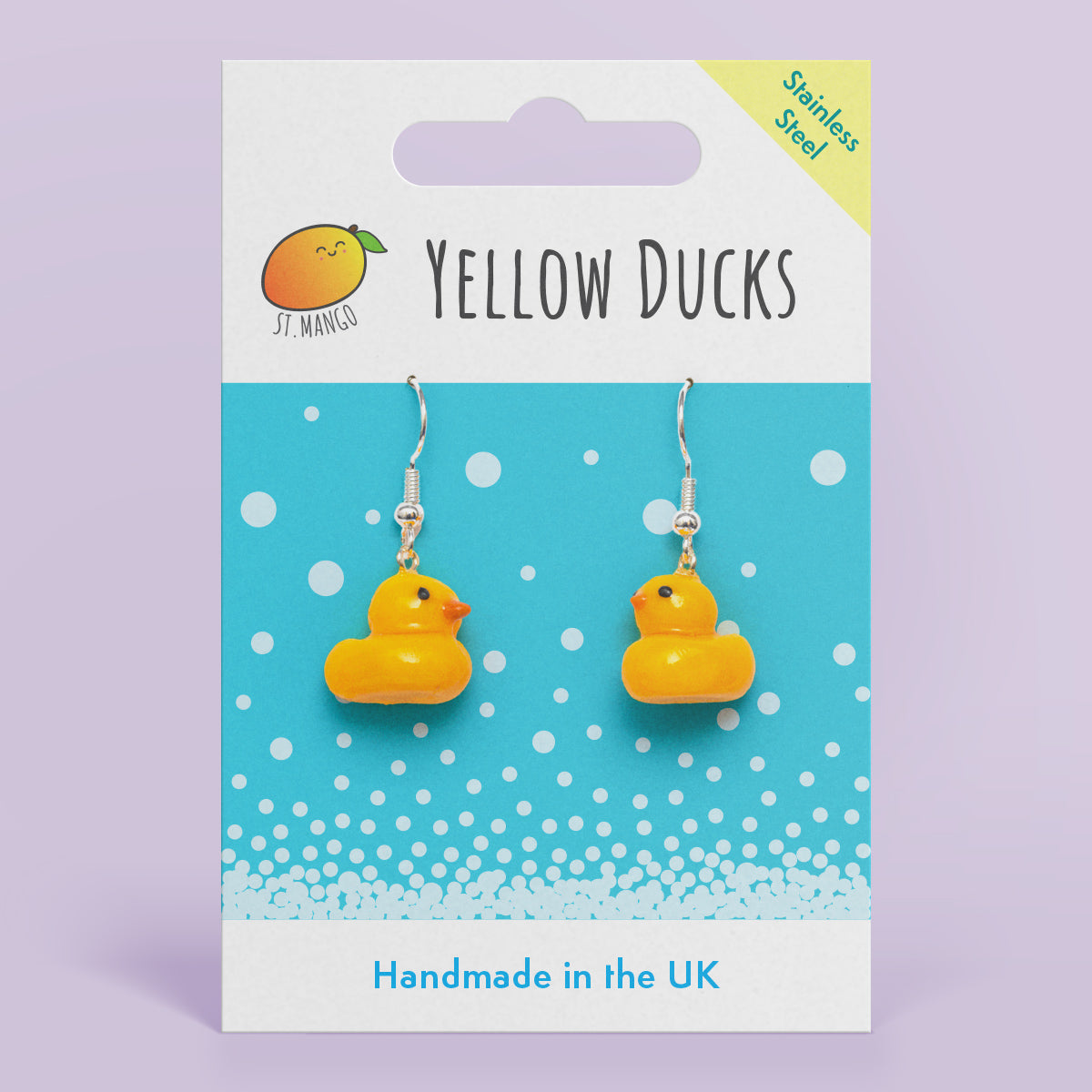 Yellow Ducks Dangle Earrings