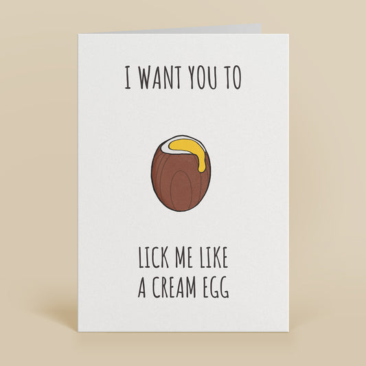 Cream Egg Valentine Greetings Card