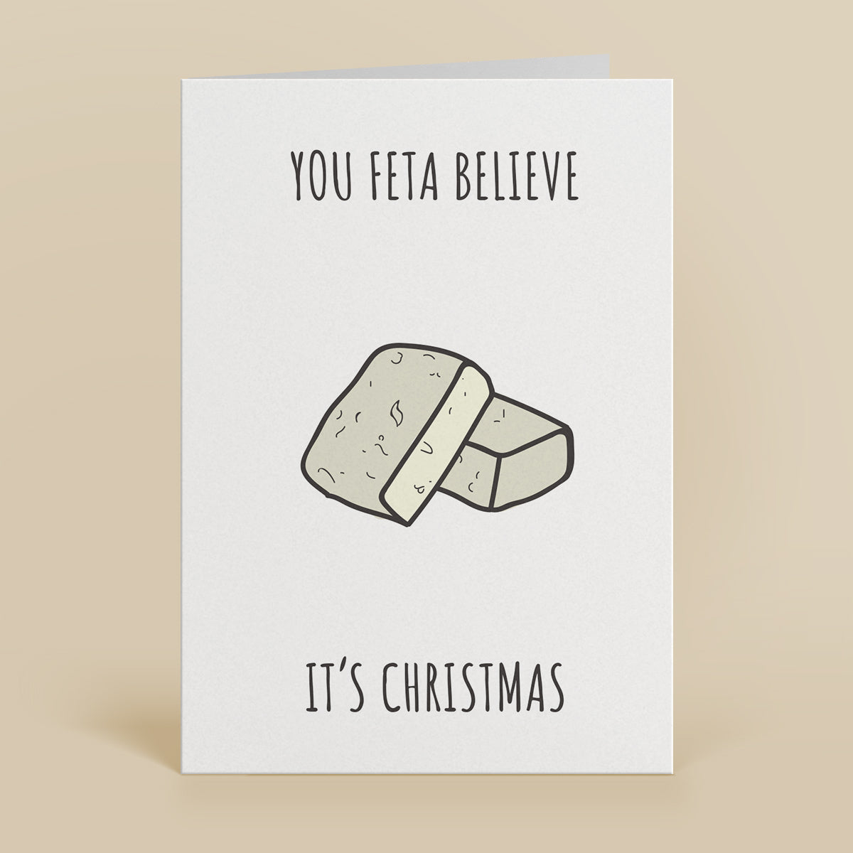 Feta Christmas Greetings Card