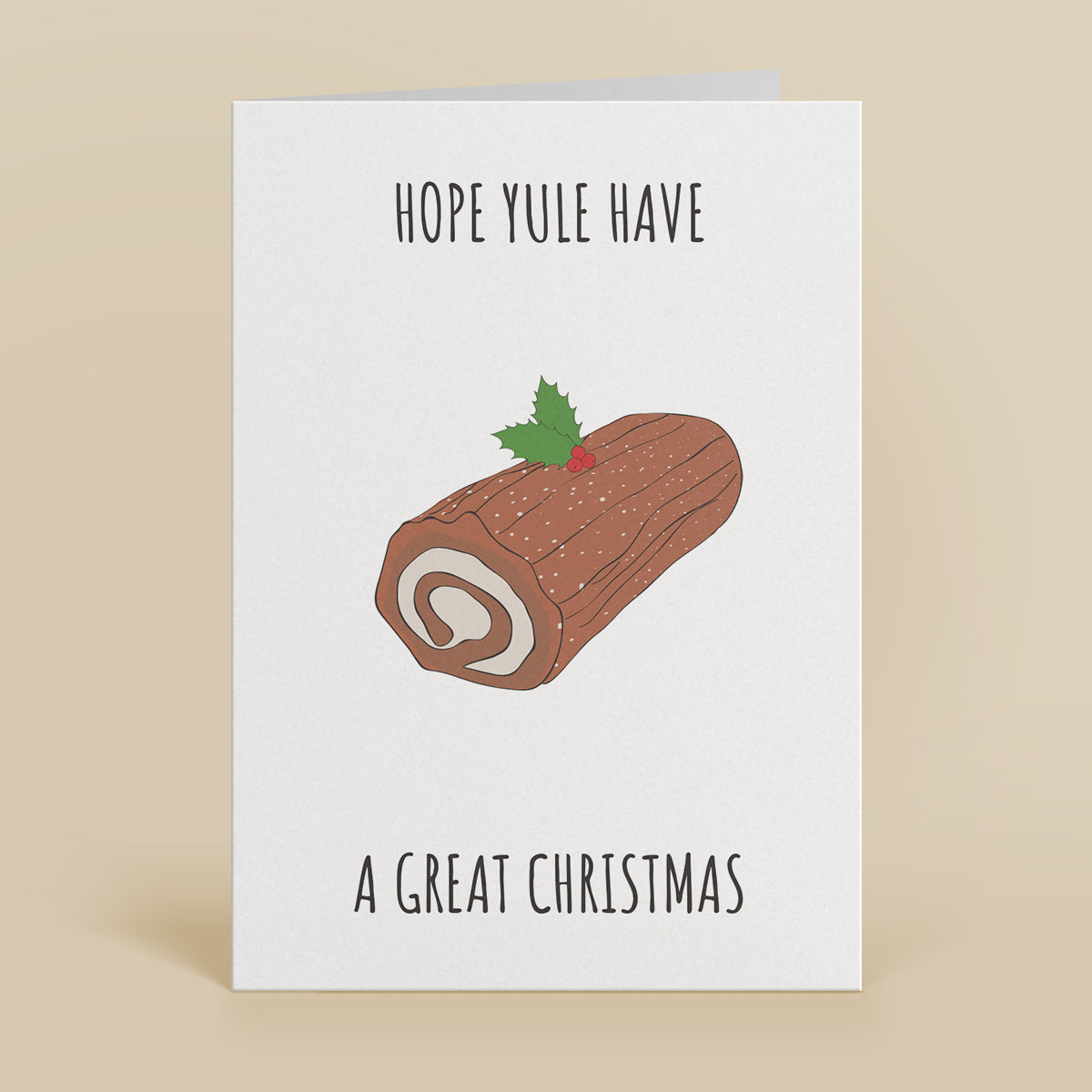 Yule Log Christmas Greetings Card