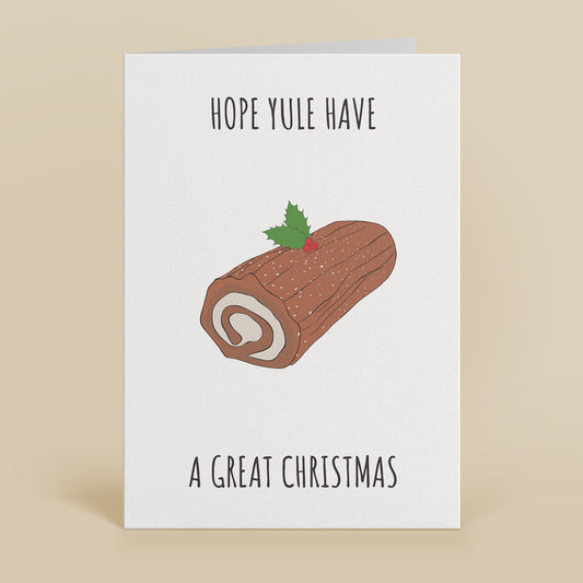 Yule Log Christmas Greetings Card