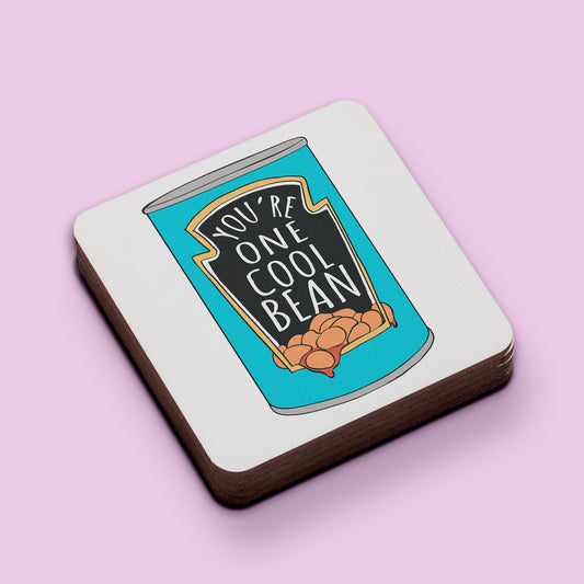 One Cool Bean Square Coaster