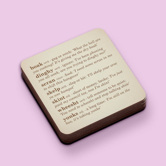 Boak Scottish Slang Square Coaster