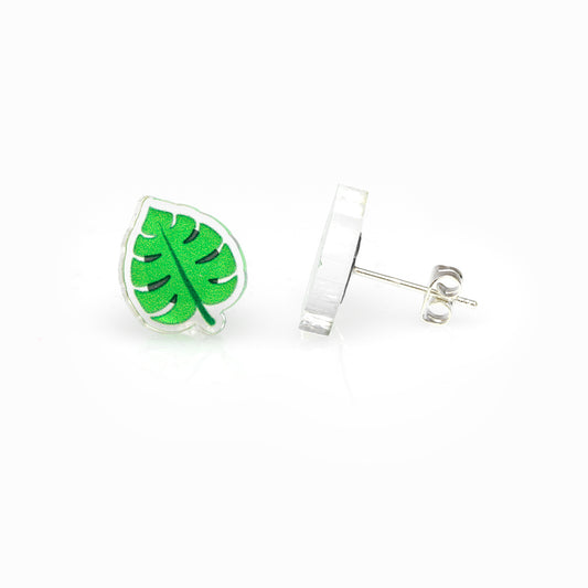 Cheeseplant Stud Earrings