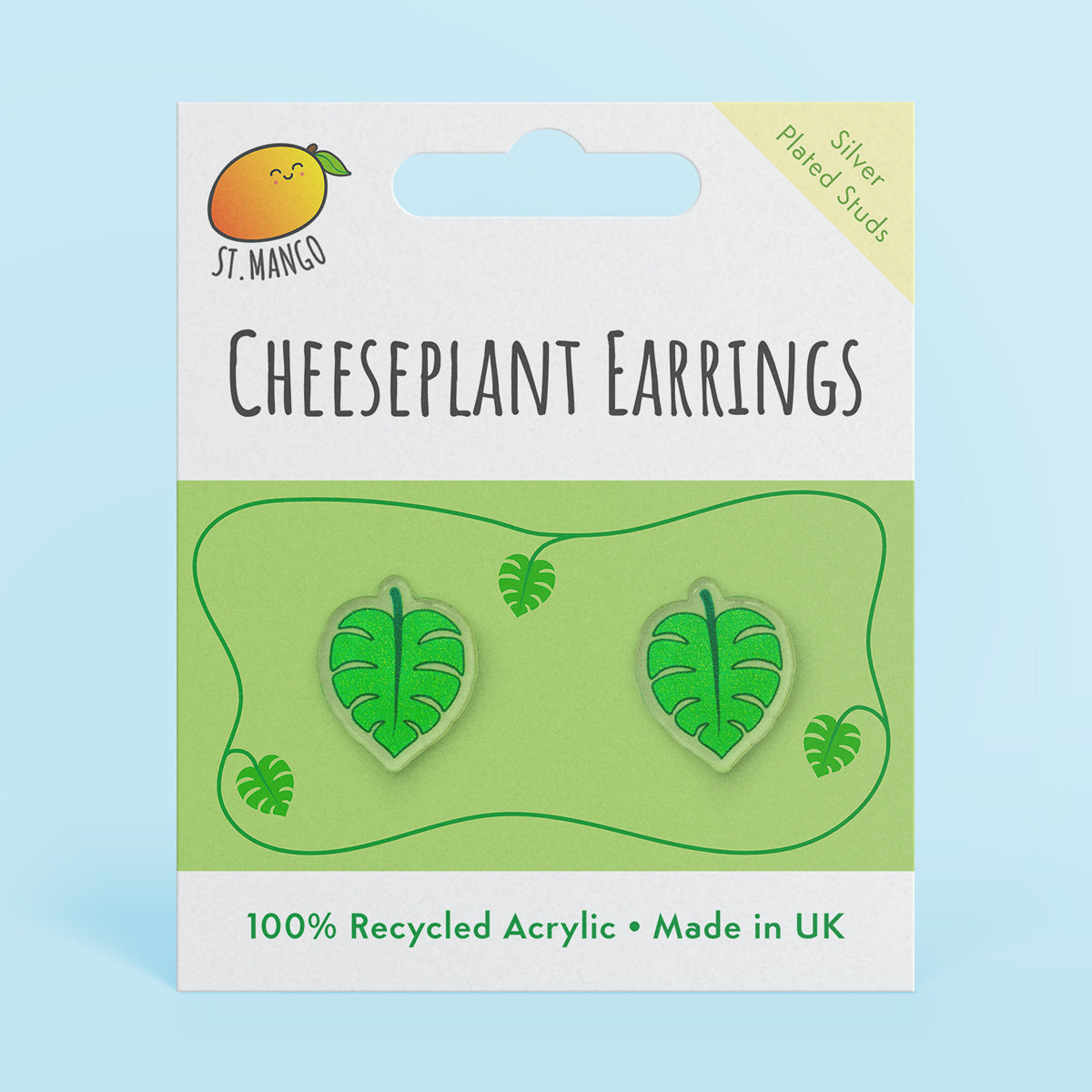 Cheeseplant Stud Earrings