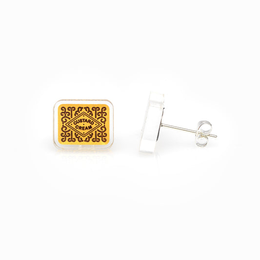 Custard Cream Stud Earrings