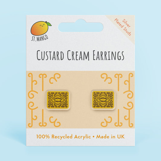 Custard Cream Stud Earrings