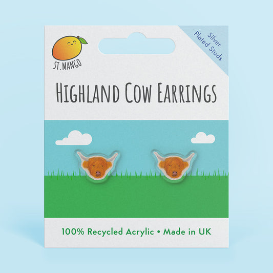 Highland Cow Stud Earrings