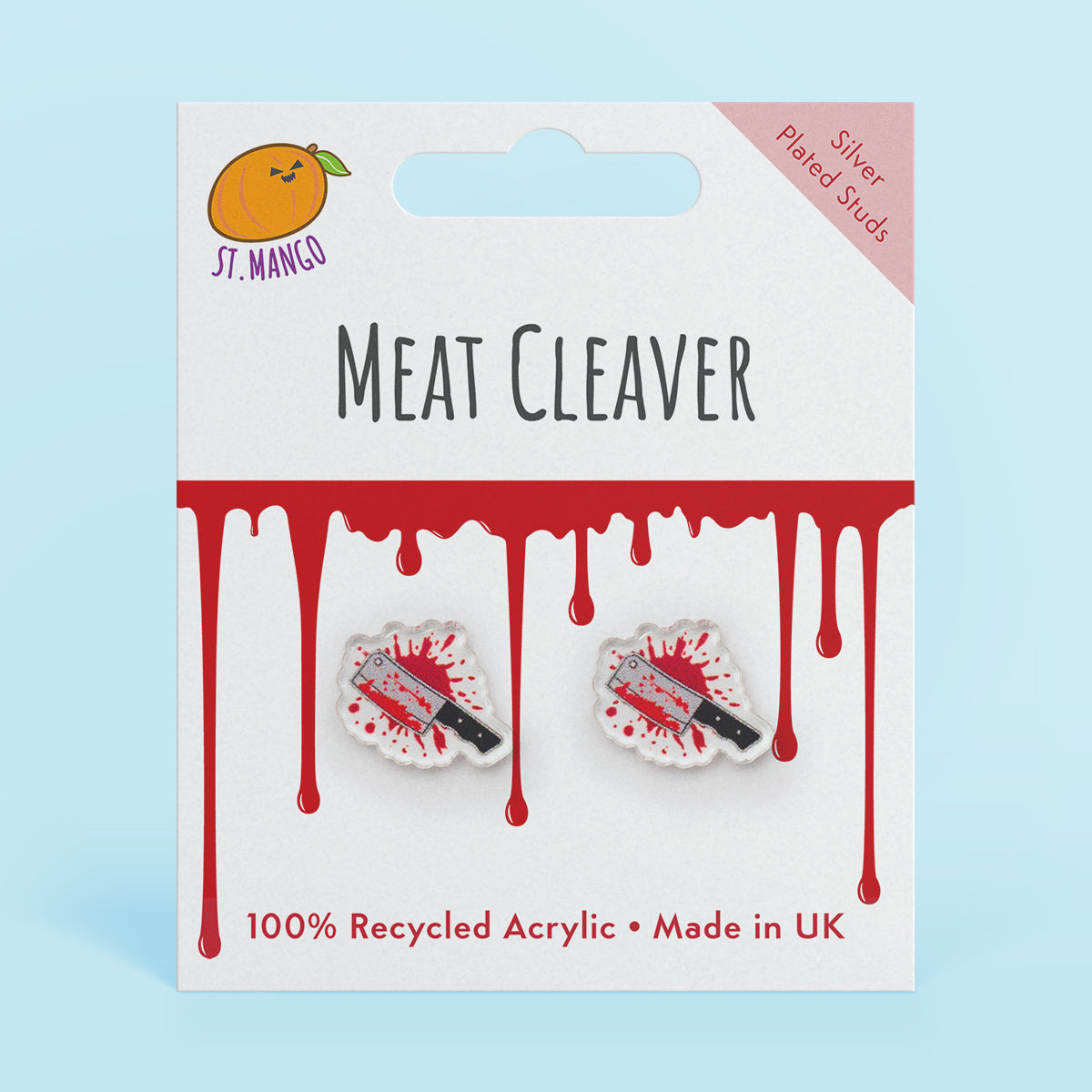 Meat Cleaver Stud Earrings