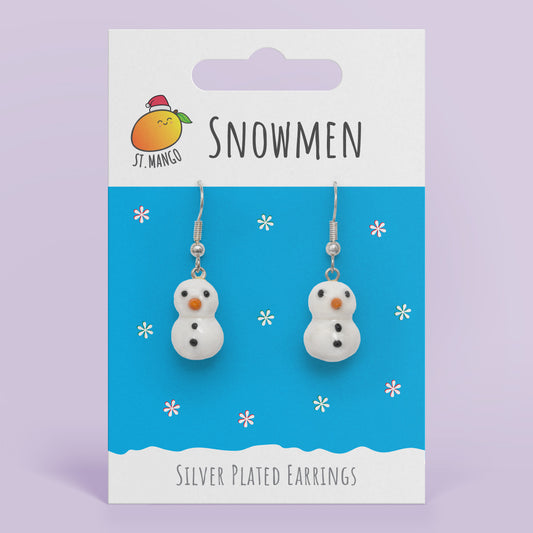 Christmas Snowman Dangle Earrings