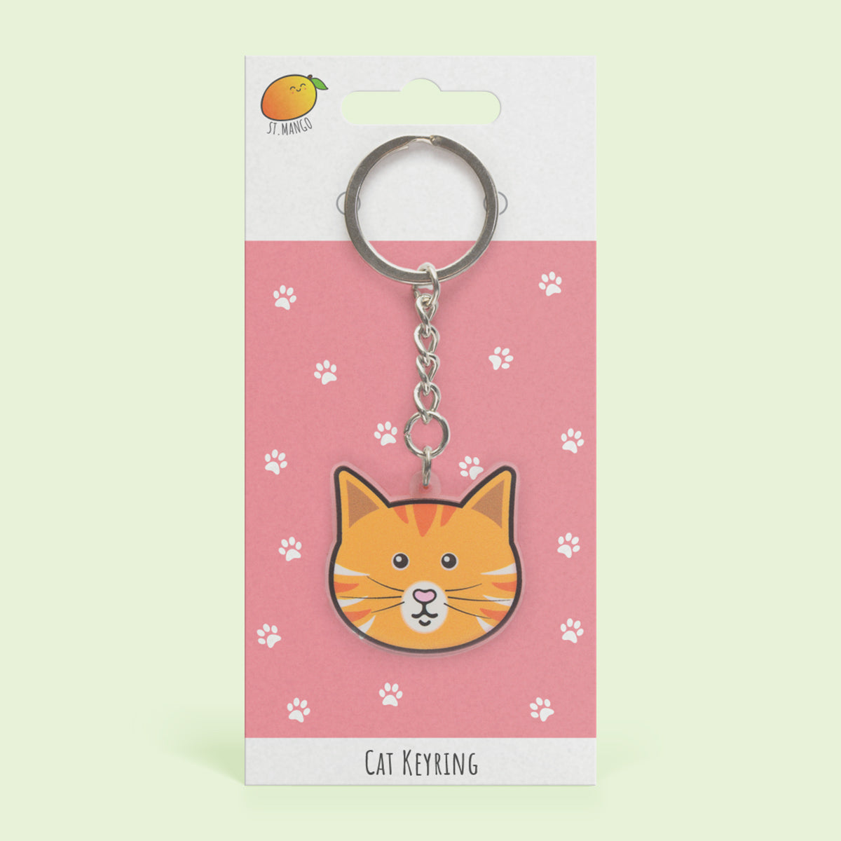 Orange Cat Acrylic Keyring