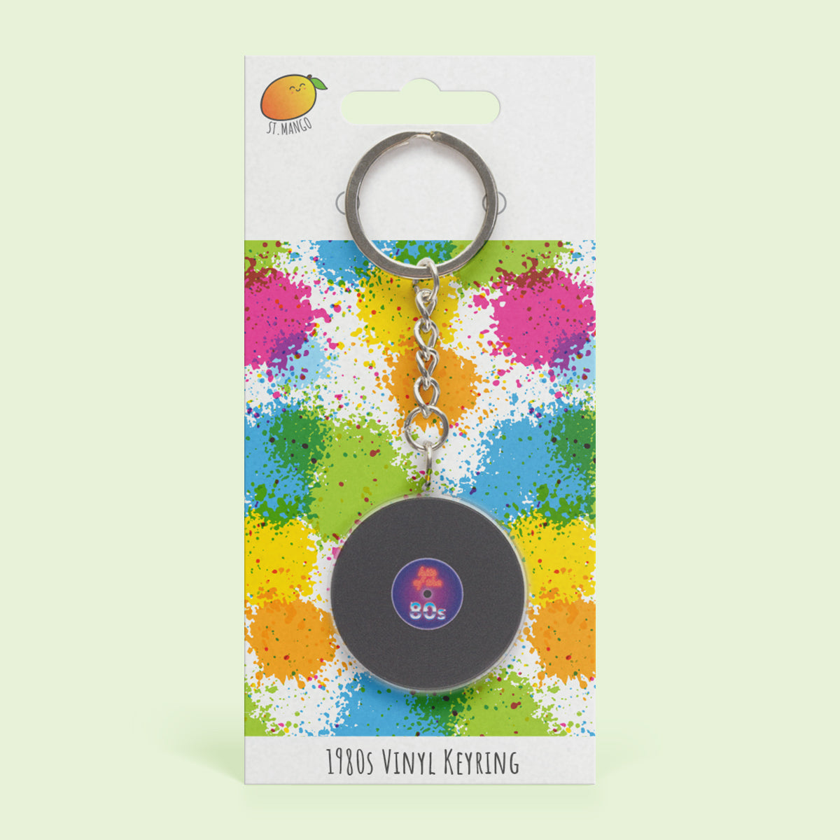 80s Vinyl Record Acrylic Keyring