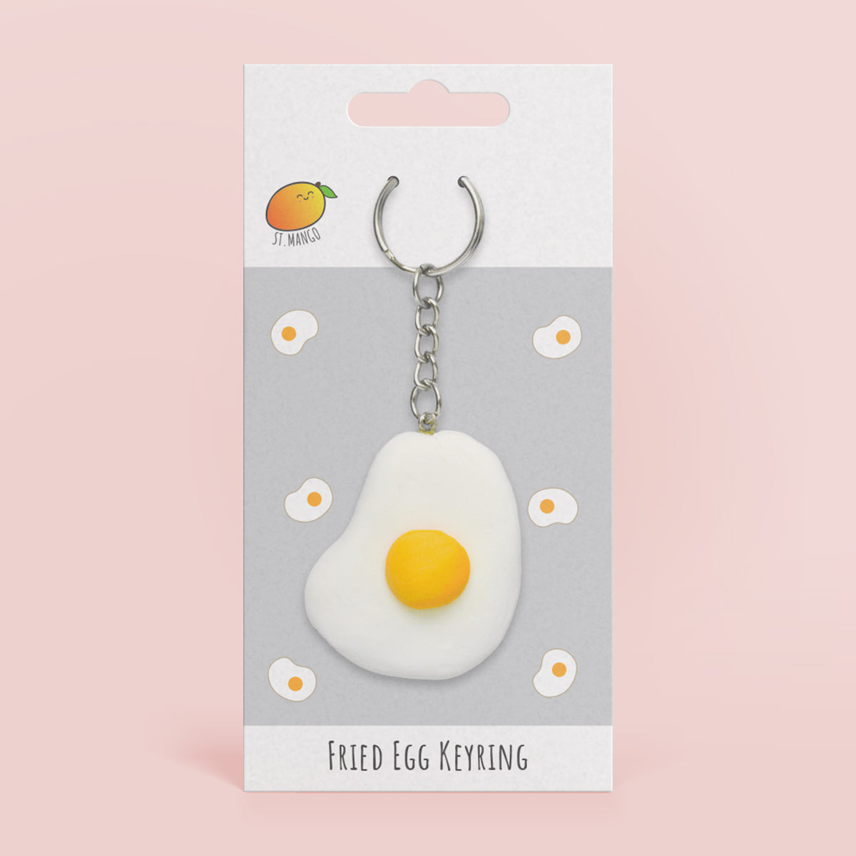 Fried Egg Sculpted Keyring