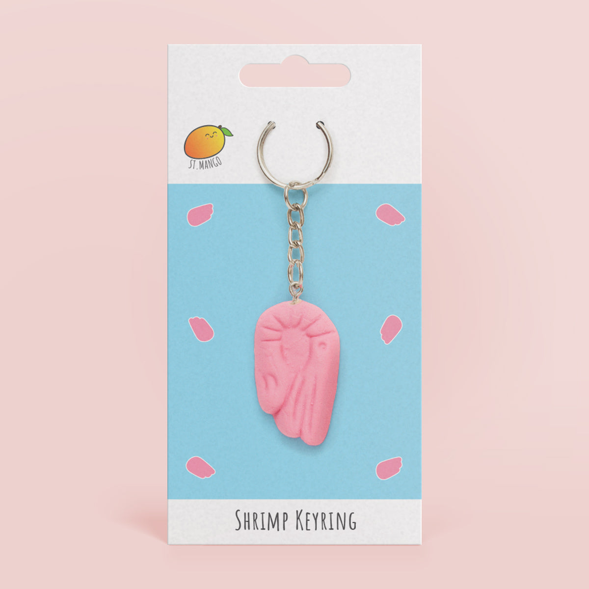 Shrimp Sculpted Keyring